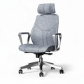 Chaise de bureau ergonomique en tissu gris avec accoudoirs réglables 60 x 60 x 110cm