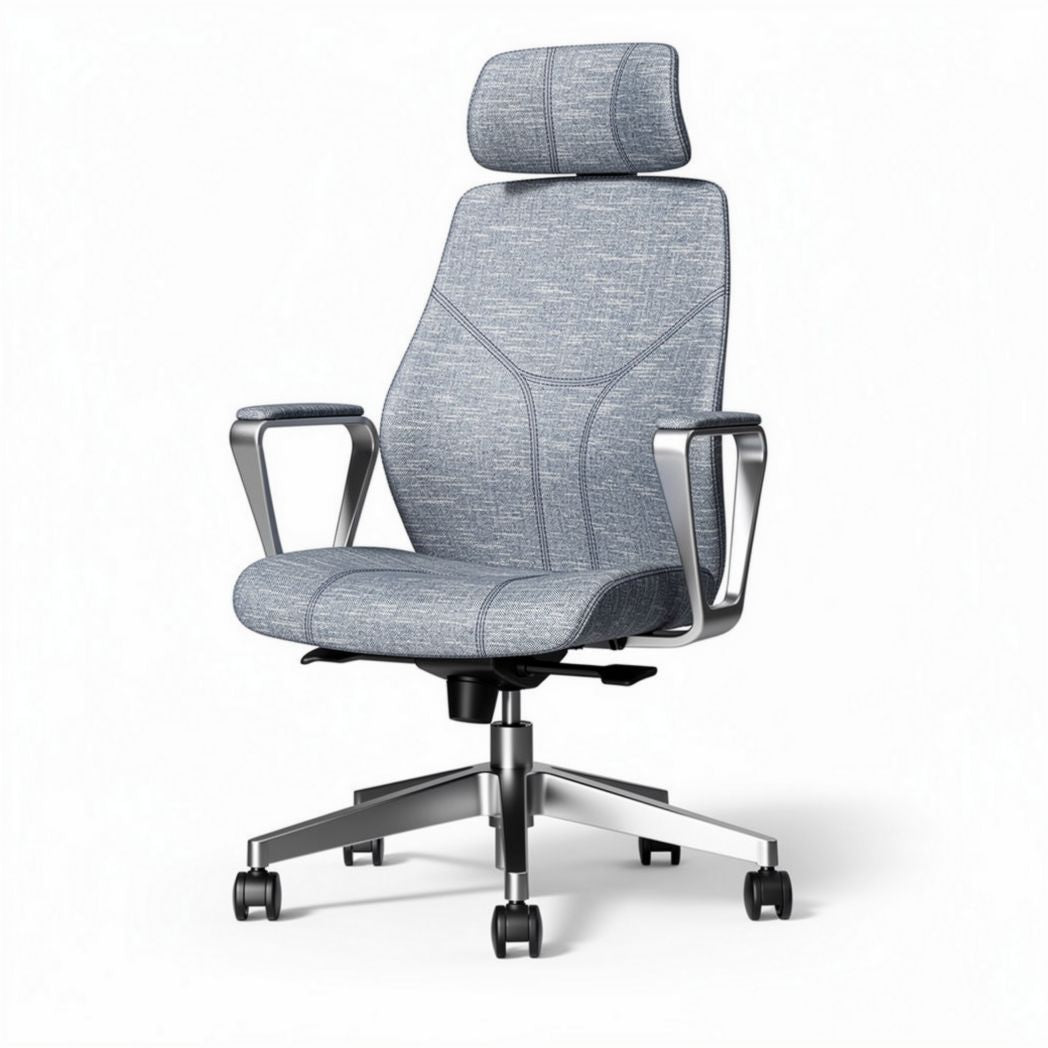 Chaise de bureau ergonomique en tissu gris avec accoudoirs réglables 60 x 60 x 110cm