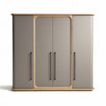 Armoire de rangement en bois et métal gris 150 x 45 x 100cm