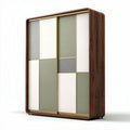 Armoire de rangement en bois et tissu avec portes coulissantes 180 x 120 x 40cm