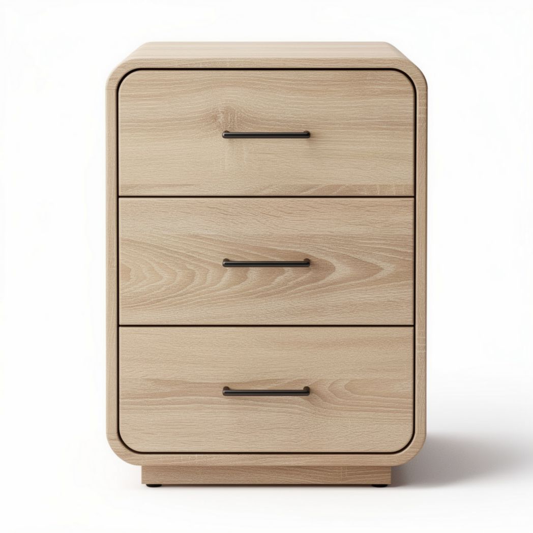 Meuble de chevet en bois clair avec trois tiroirs dimensions 45 x 40 x 60cm