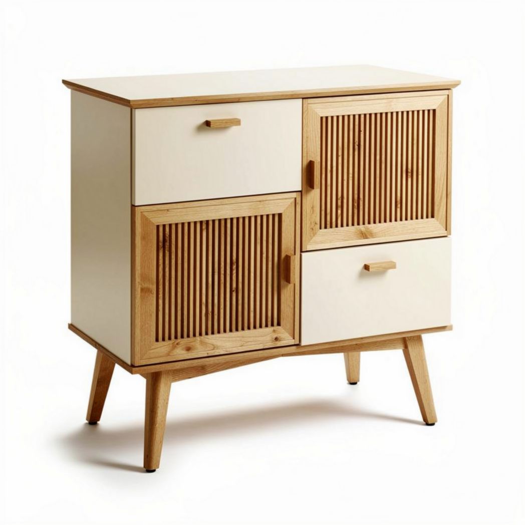 Meuble de rangement en bois avec portes battantes 60 x 40 x 80cm