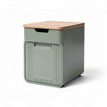 Table de chevet en bois et plastique vert 40 x 40 x 45cm design moderne
