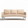 Canapé en tissu beige avec coussins rembourrés 200 x 85 x 75cm